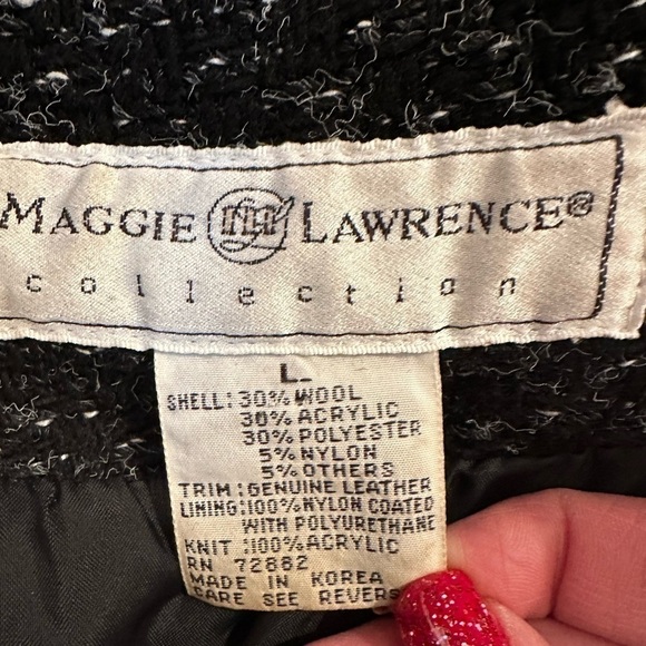Vintage Maggie Lawrence Wool Tweed and Leather Bomber - Picture 6 of 6